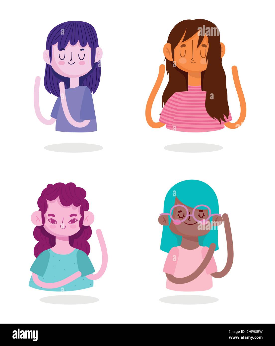 set of cute girls Stock Vector Image & Art - Alamy