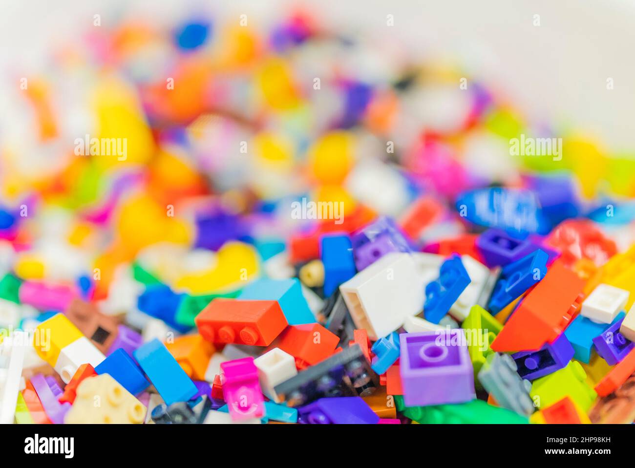 multicolored lego bricks close-up partial focus Stock Photo - Alamy