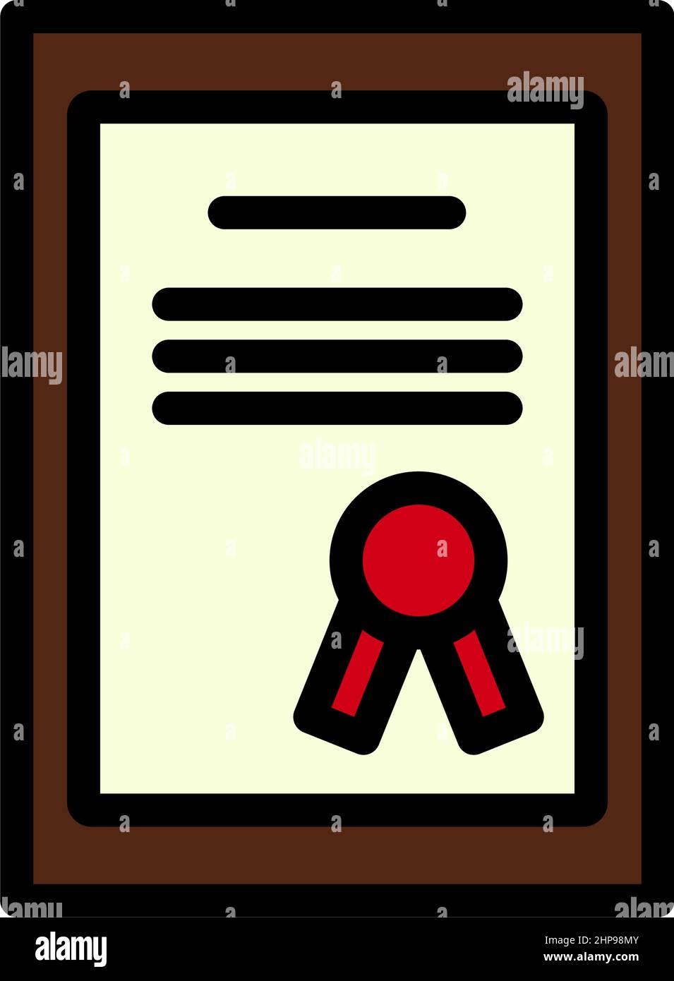 Certificate Under Glass Icon Stock Vector