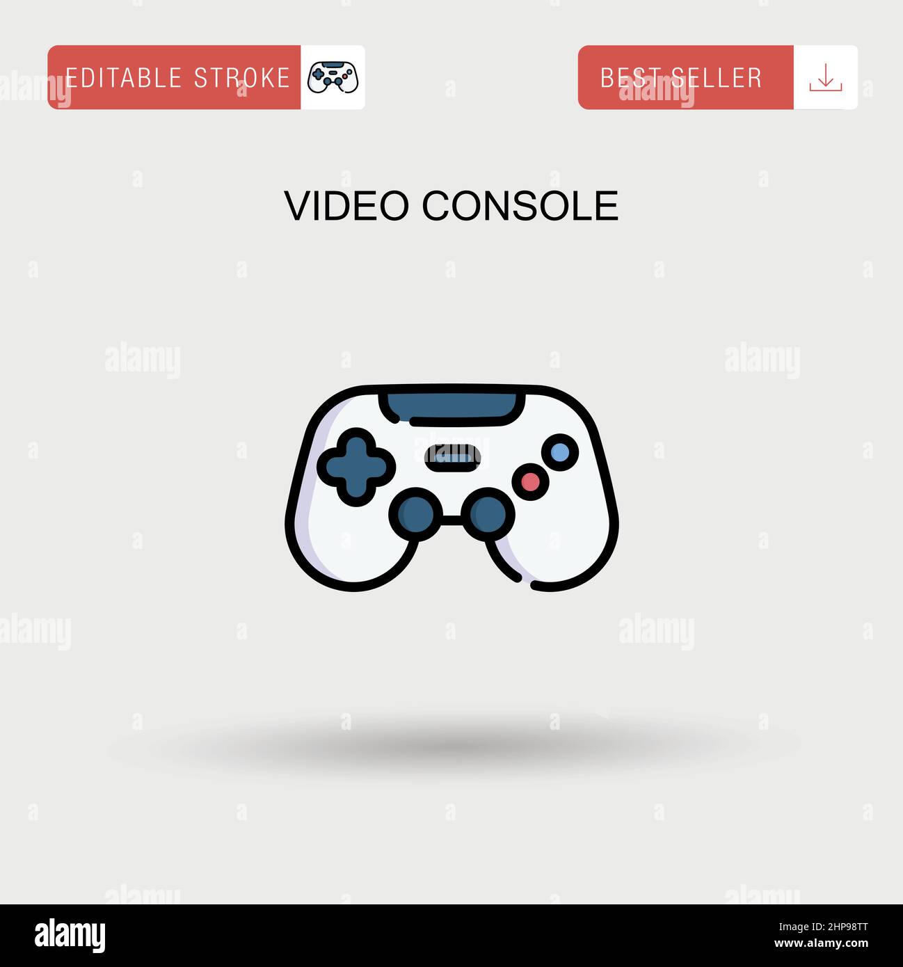 Video console Simple vector icon. Stock Vector