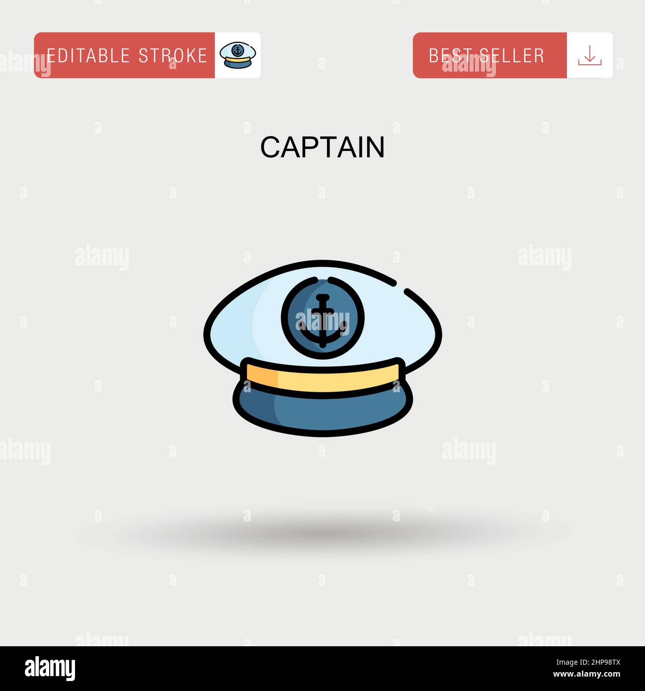 Captain Simple vector icon. Stock Vector