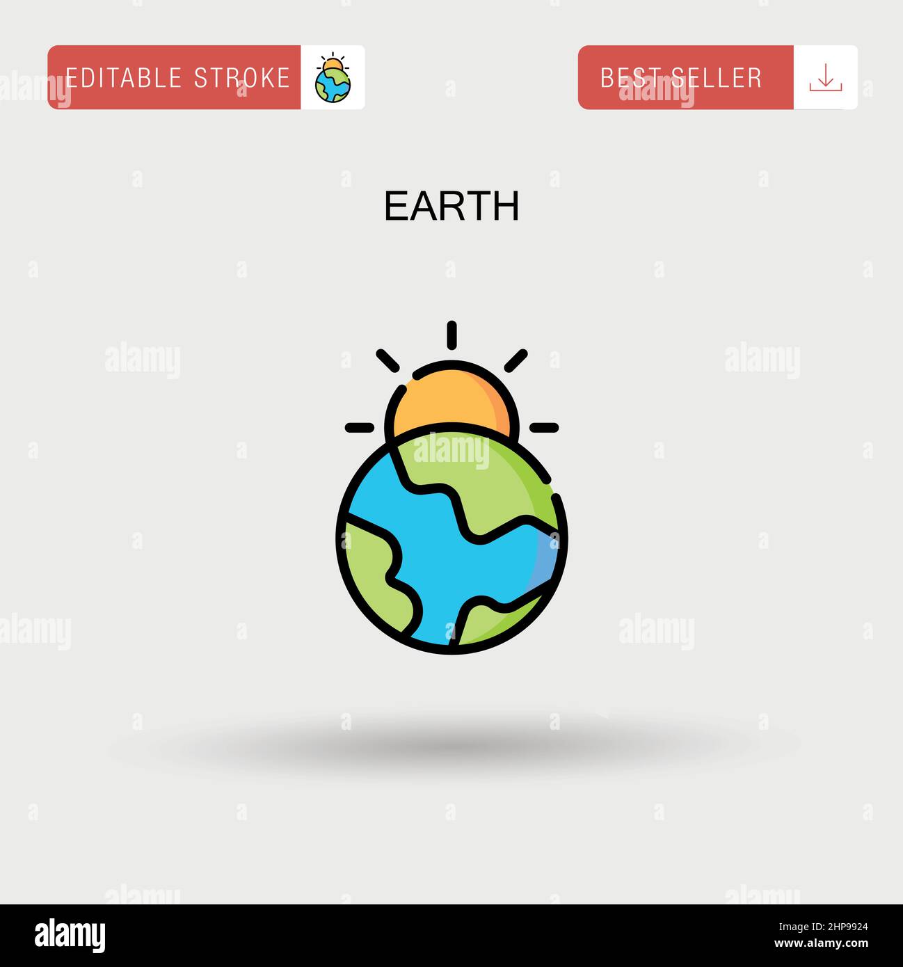 Earth Simple vector icon. Stock Vector