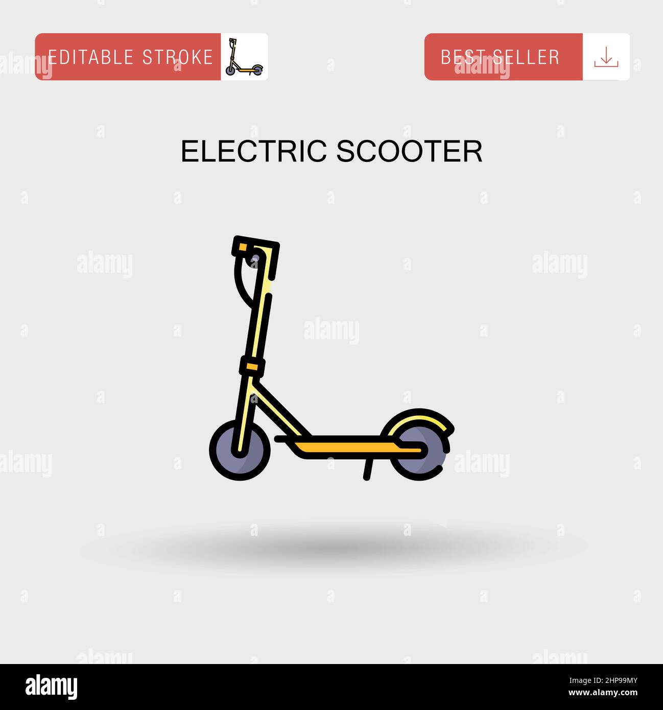 Electric scooter Simple vector icon. Stock Vector