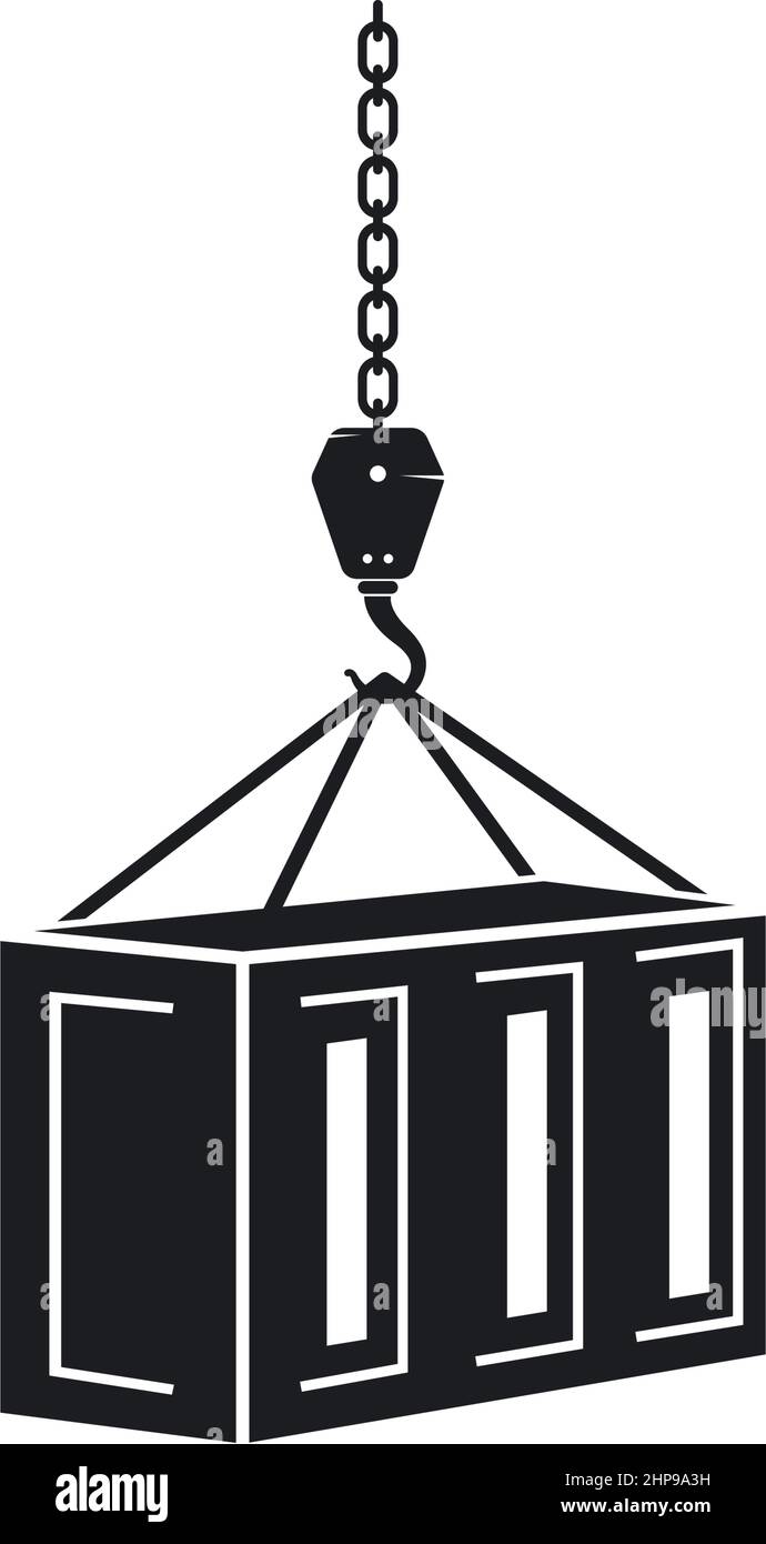container lifted  crane hook icon vector illustration design template Stock Vector