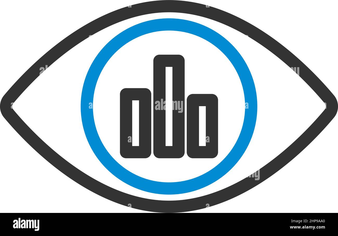 Eye With Market Chart Inside Pupil Icon Stock Vector
