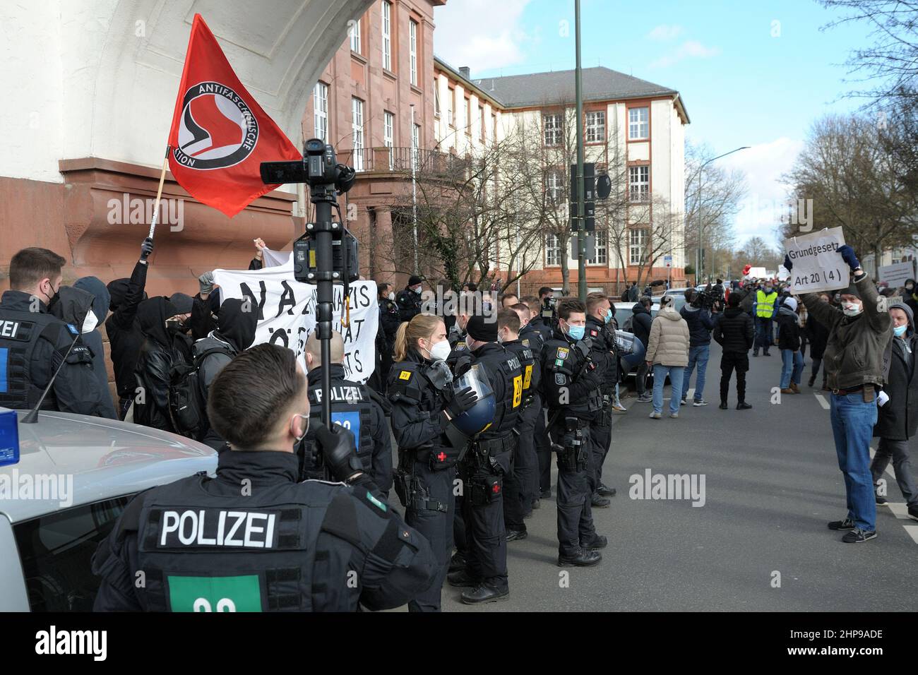 Antife Gegendemonstration - Antifa Counter-Demonstration Stock Photo