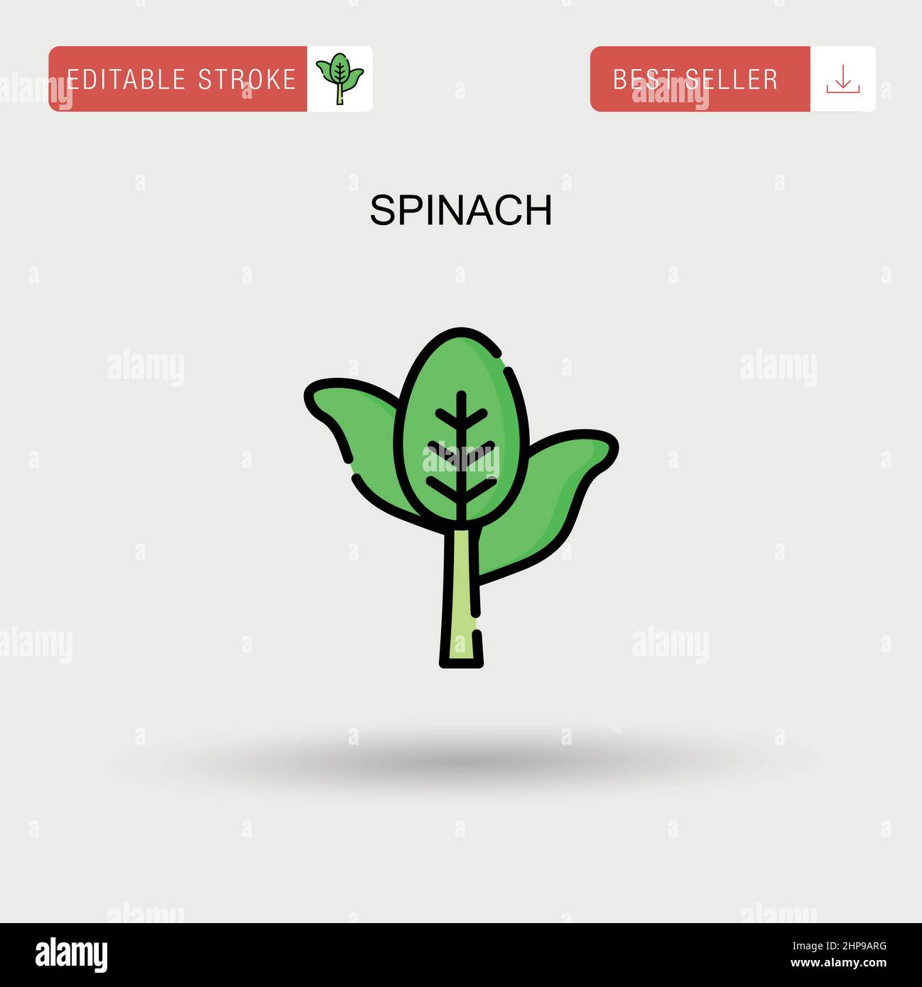 Spinach Simple vector icon. Stock Vector