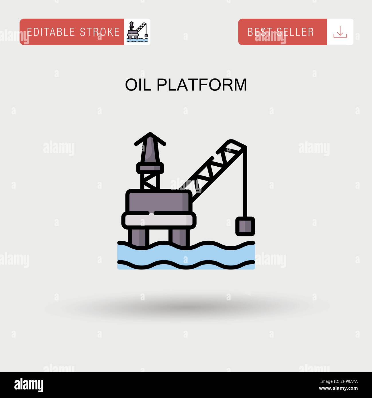 Oil platform Simple vector icon. Stock Vector