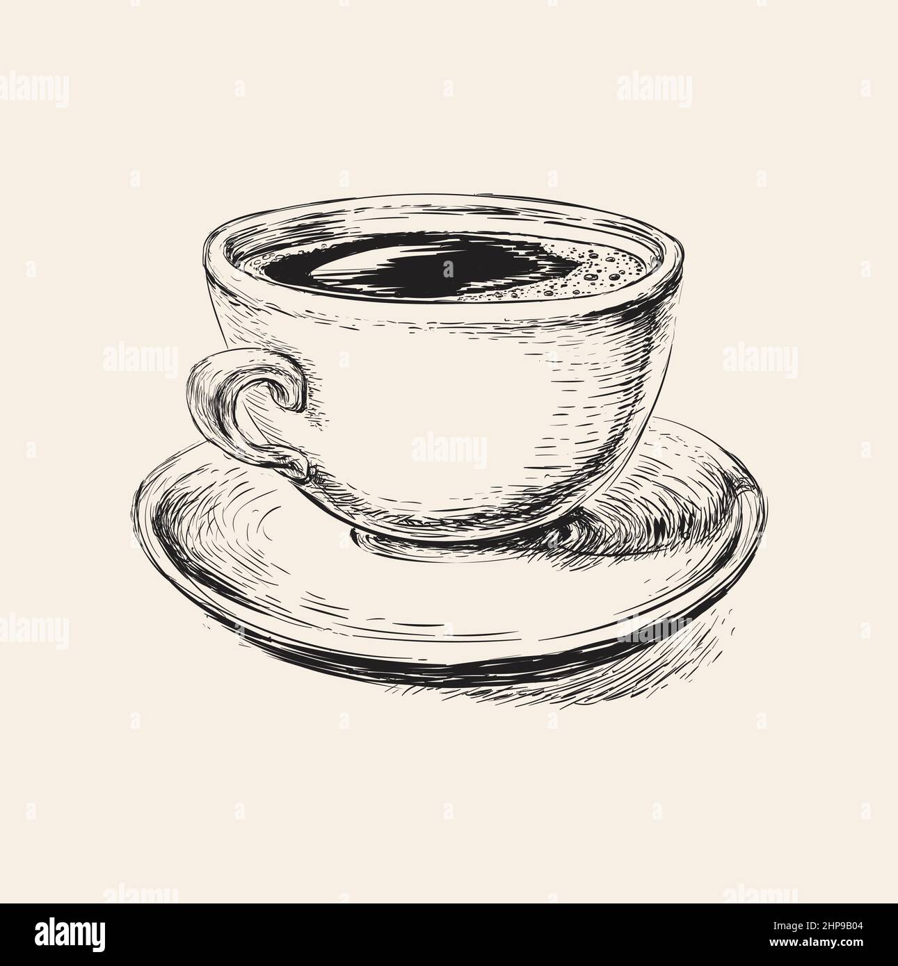 Hand Drawn Sketch Coffee Cup Vector Illustration Stock Vector Image ...