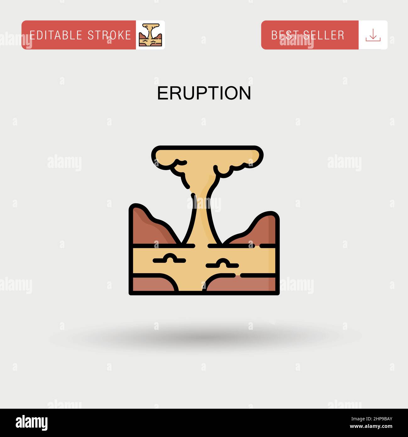 Eruption Simple vector icon. Stock Vector