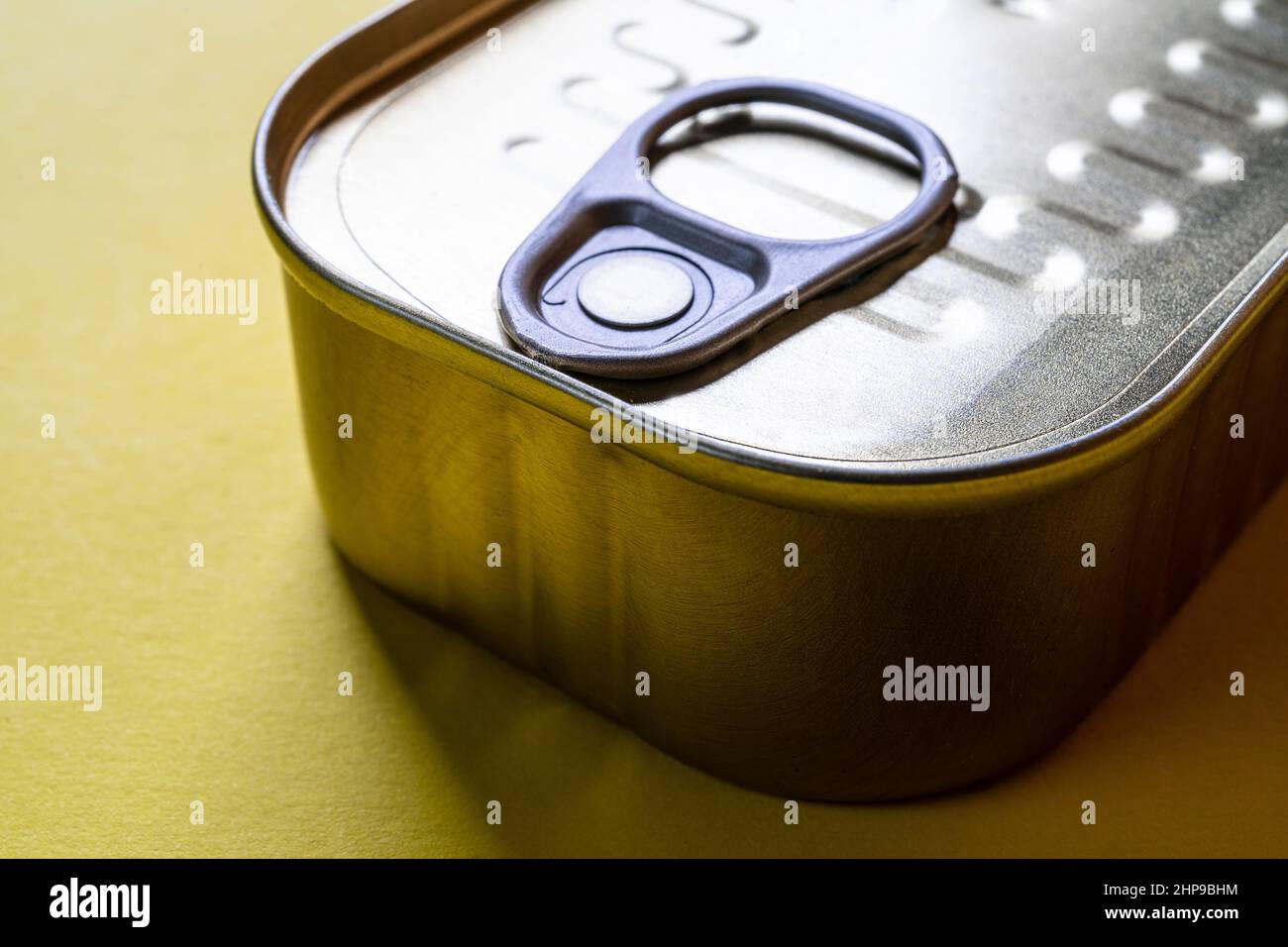 detail of a can of sardines Stock Photo Alamy
