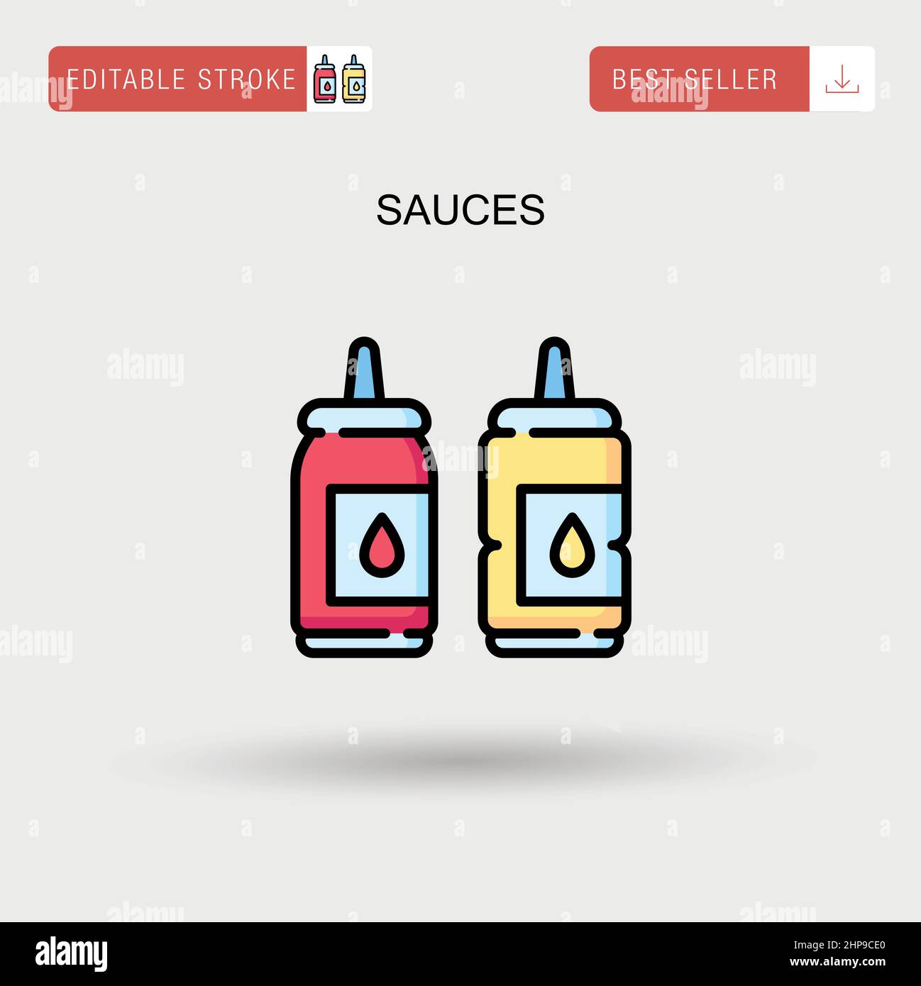 Sauces Simple vector icon. Stock Vector