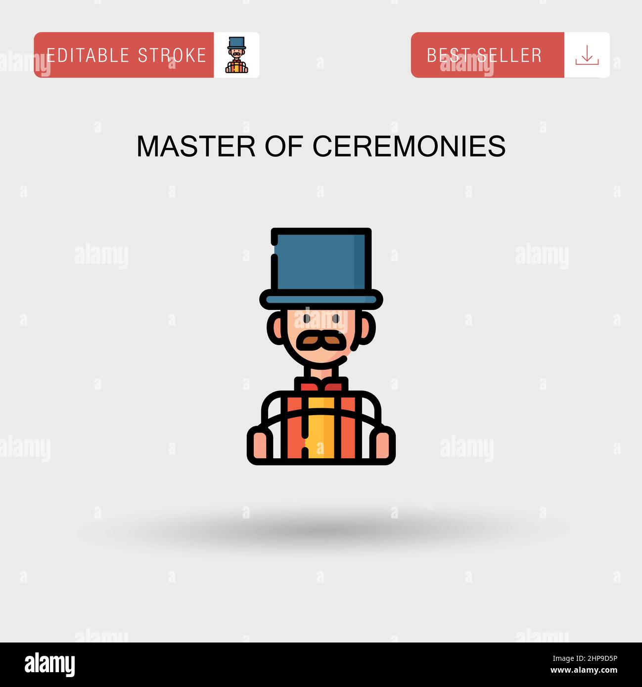 Master of ceremonies Simple vector icon. Stock Vector