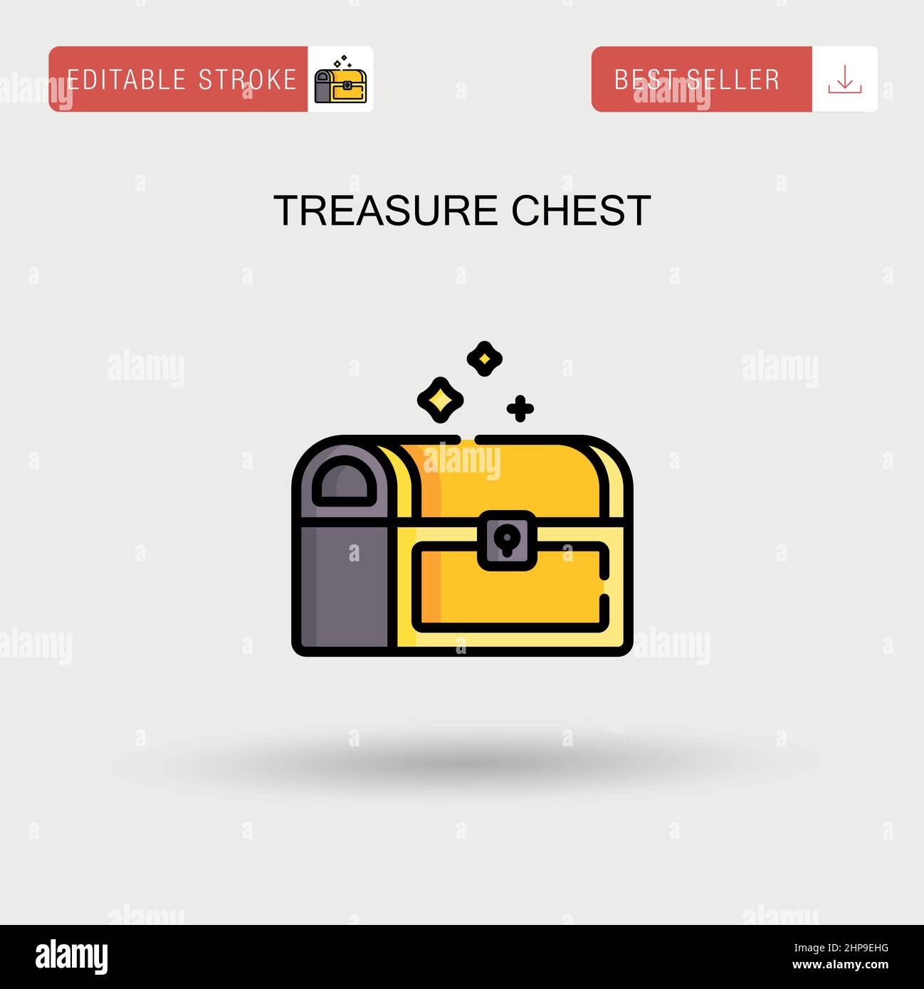 Treasure chest Simple vector icon. Stock Vector