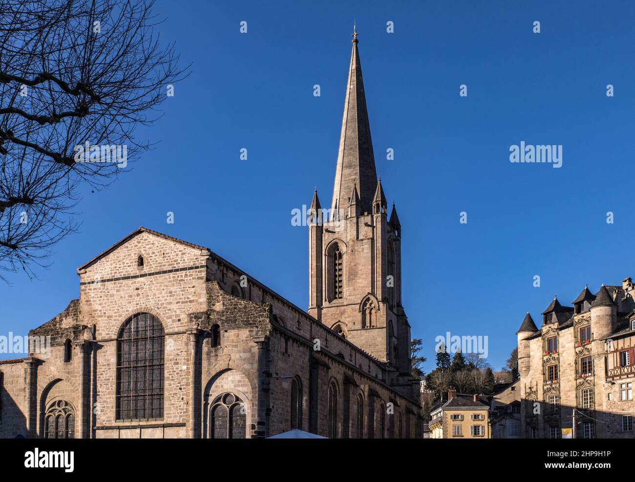 Cathédrale Notre Dame et maison de Loyac Stock Photo