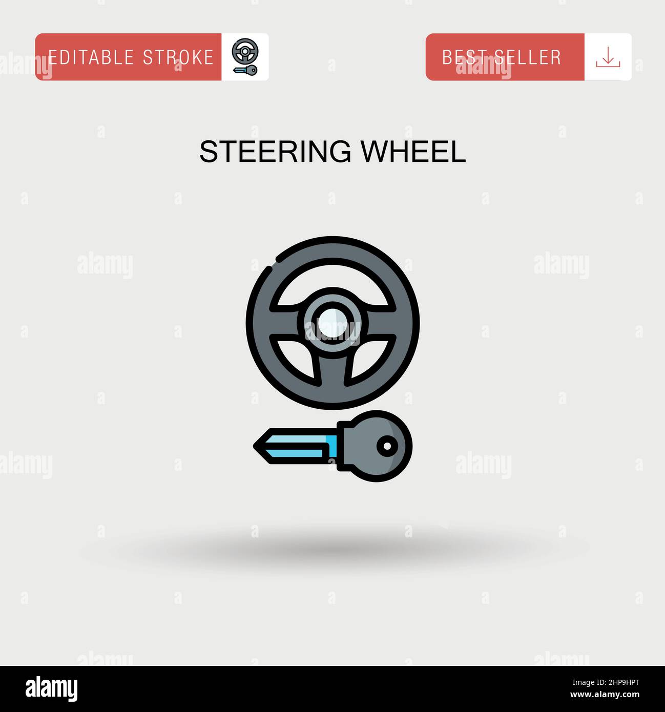 Steering wheel Simple vector icon. Stock Vector