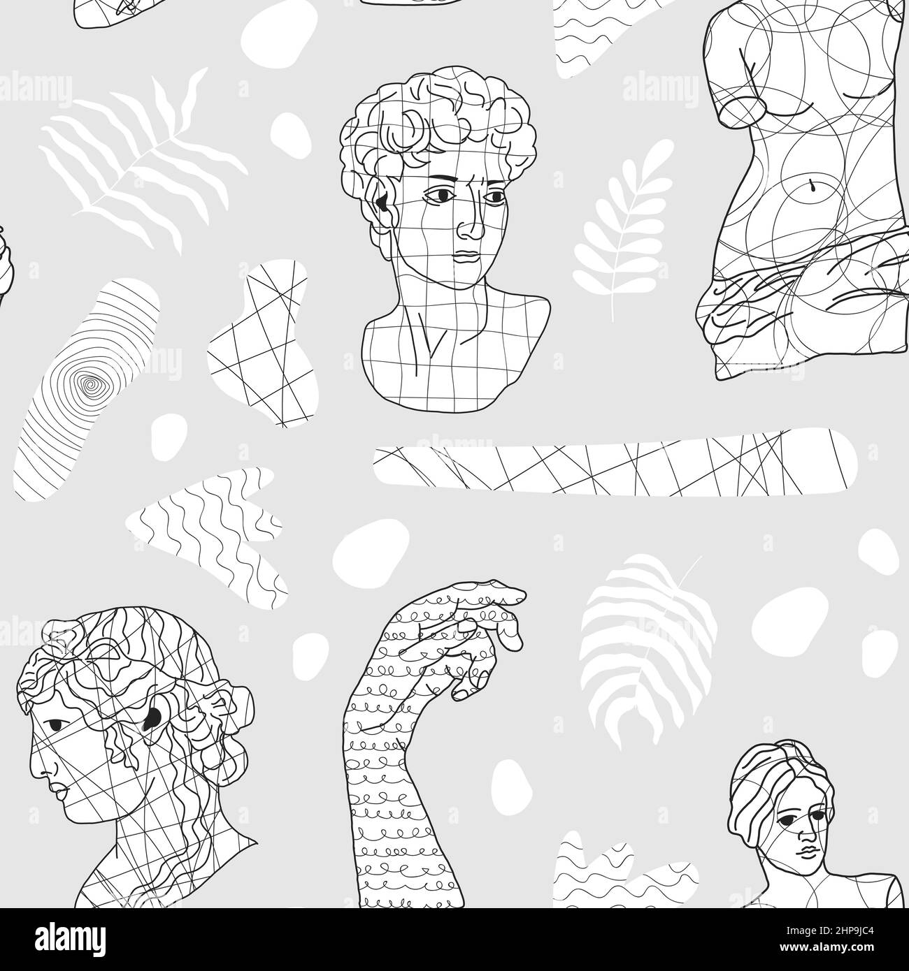 Abstract seamless pattern with antique elements. Stock Vector