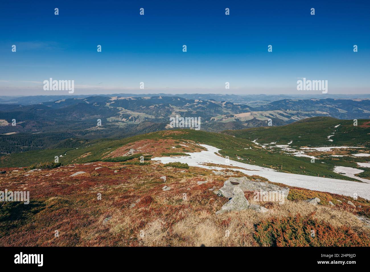 A sign on the side of a mountain Stock Photo