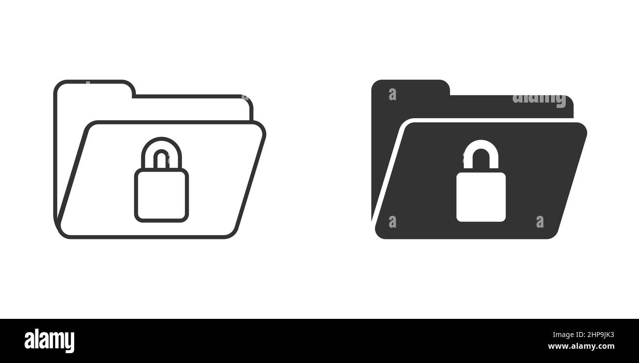 Files folder permission icon in flat style. Document access vector ...