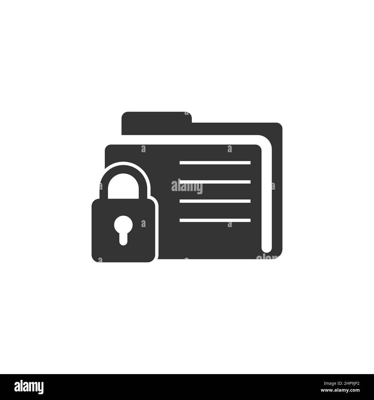 Files folder permission icon in flat style. Document access vector