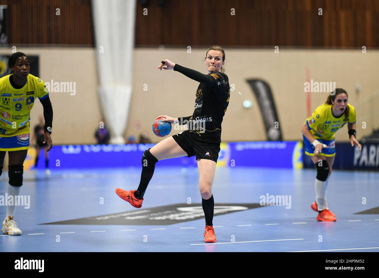 Nadia Offendal during the Women's French championship, Ligue Butagaz Energie, play-offs Day 5 handball match between Paris 92 and Metz HB on April 28, Stock Photo