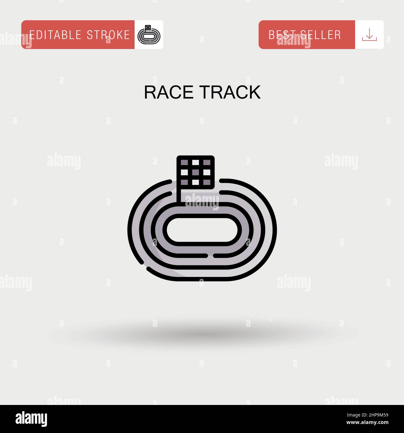 Race track Simple vector icon. Stock Vector