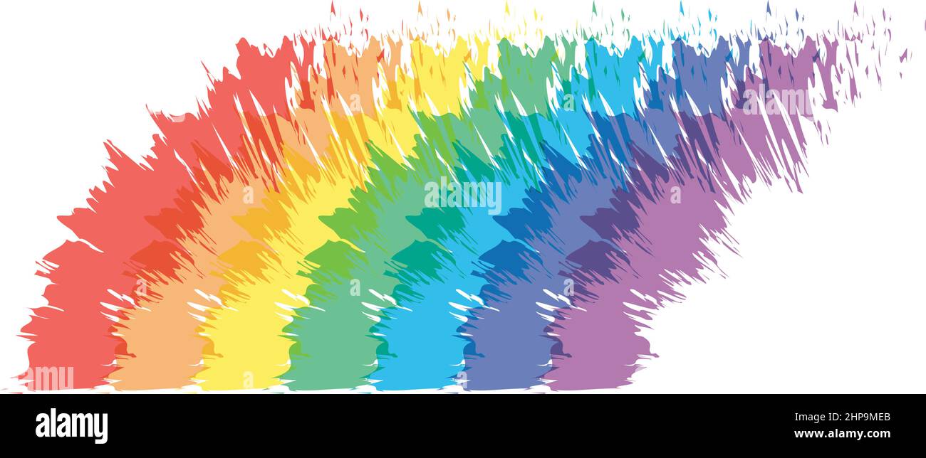 Art Rainbow Color Brush Stroke Painting Vector Background Stock Vector