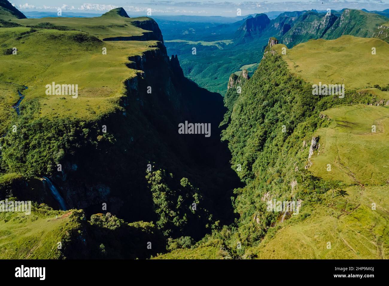 Espraiado Canyon in Urubici, Santa Catarina. Aerial view Stock Photo ...
