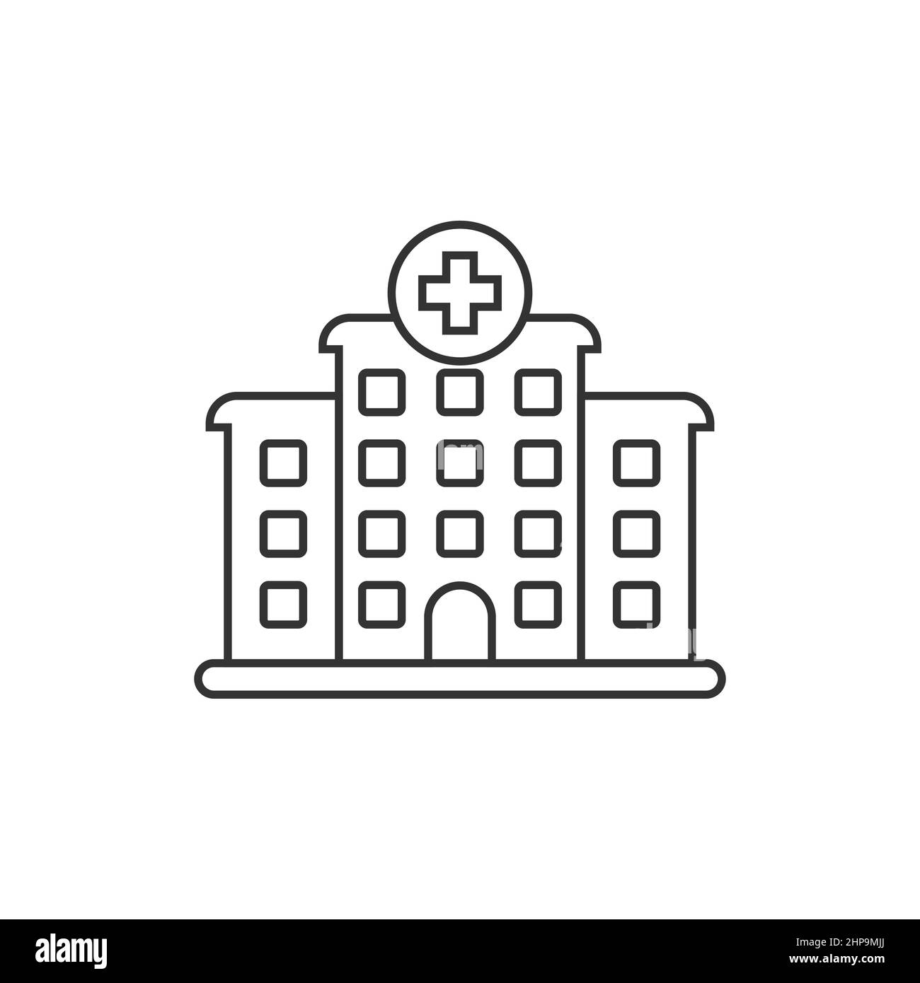 Hospital building icon in flat style. Medical clinic vector ...