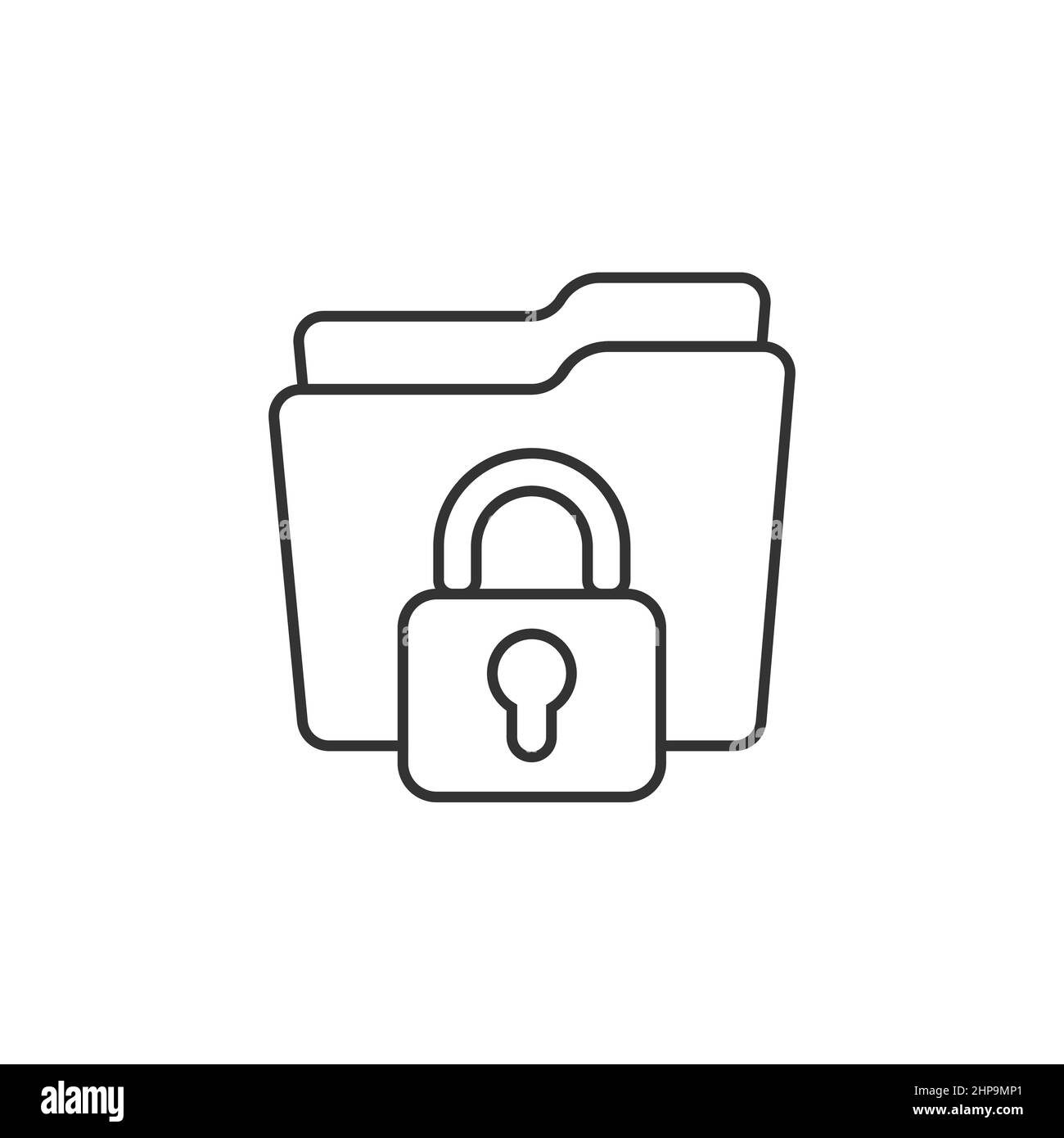 Files folder permission icon in flat style. Document access vector