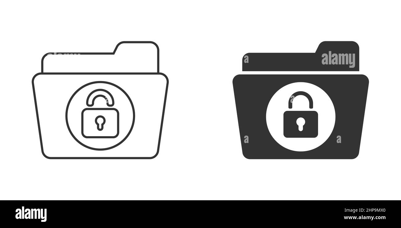 Files folder permission icon in flat style. Document access vector ...