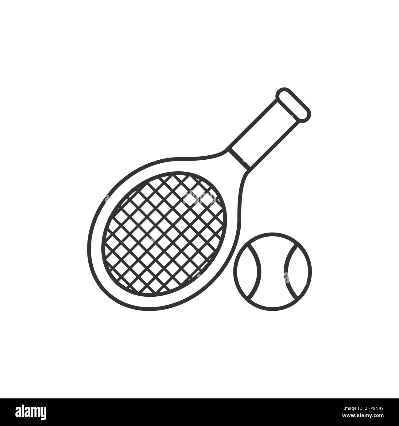 Tennis racket icon in flat style. Gaming racquet vector illustration on ...