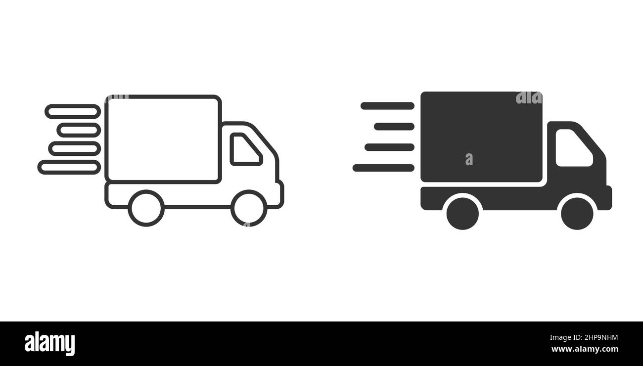 Shipping fast icon in flat style. Delivery truck vector illustration on ...