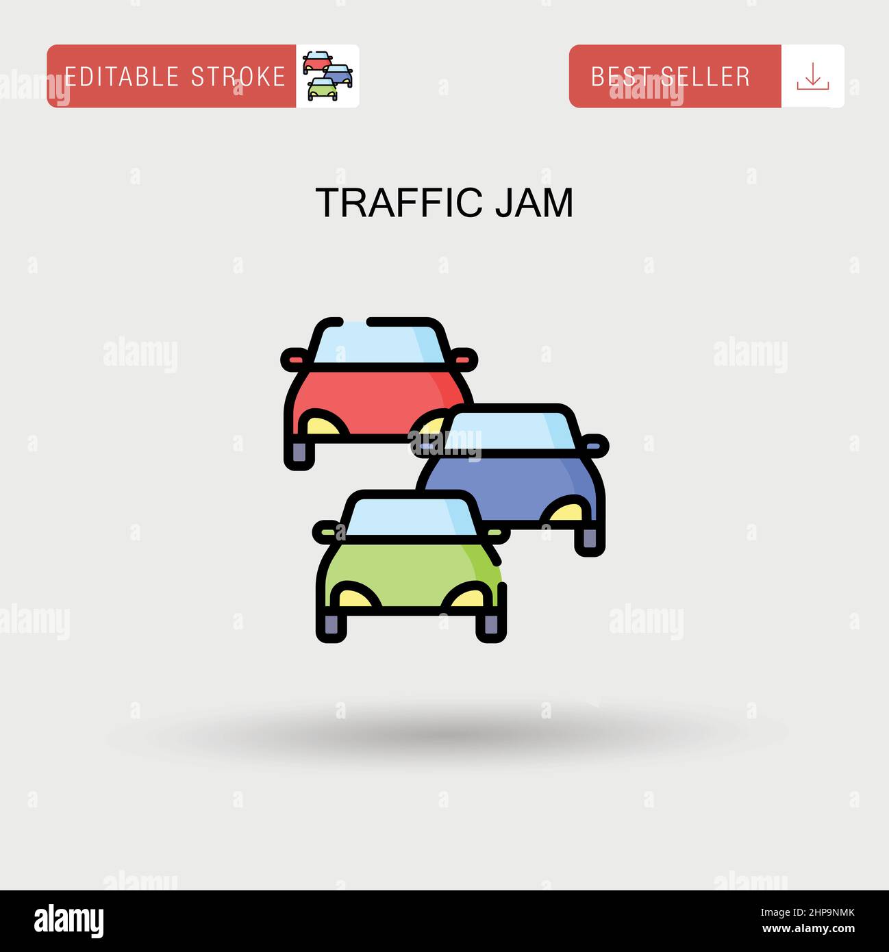 Traffic jam Simple vector icon. Stock Vector