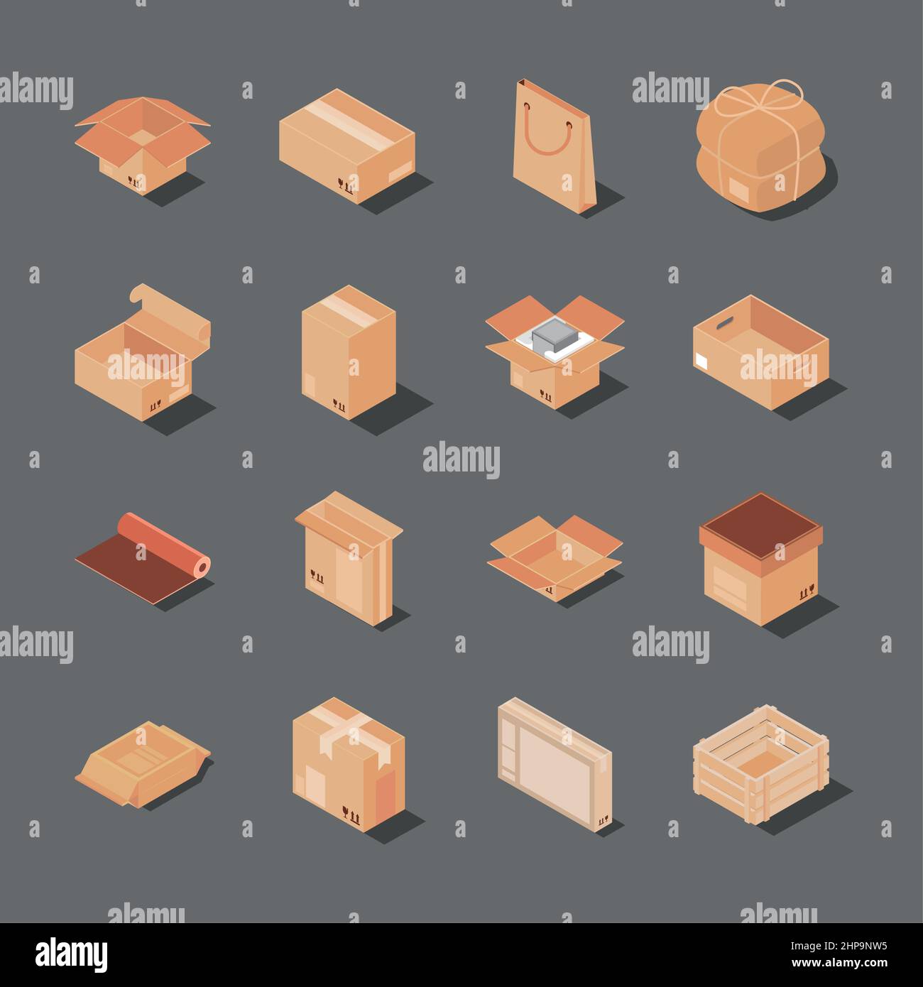 set of different packing Stock Vector