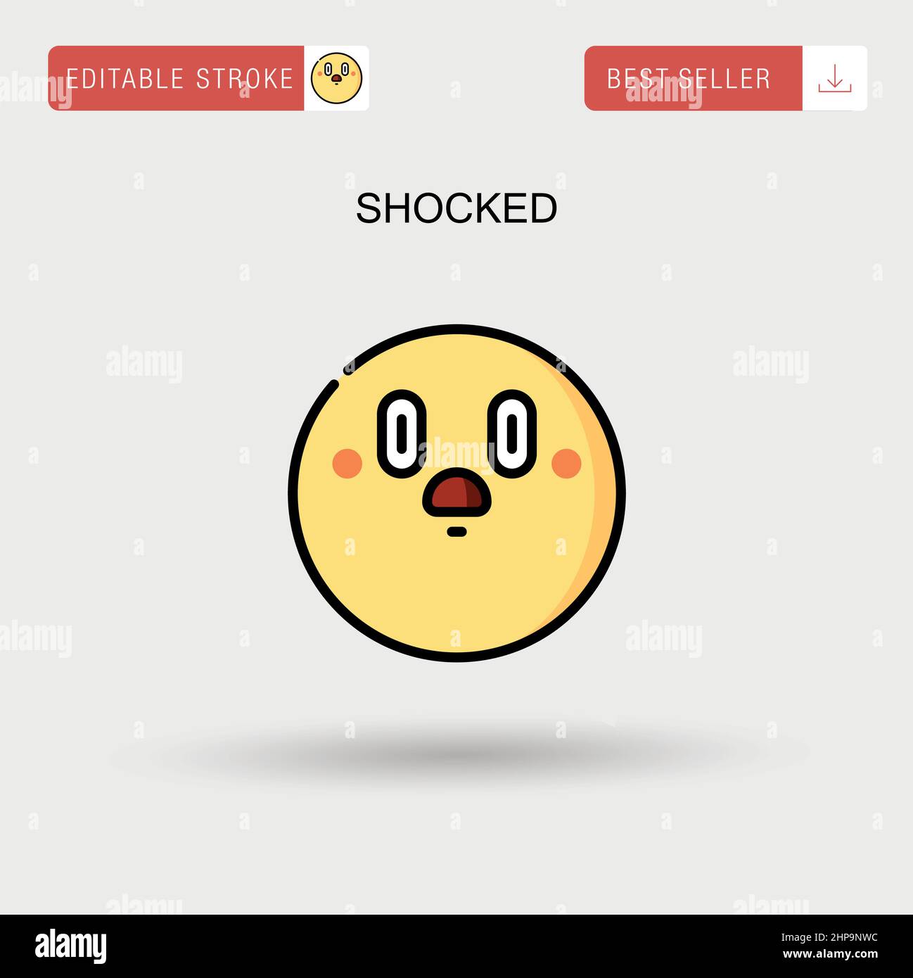 Shocked Simple vector icon. Stock Vector