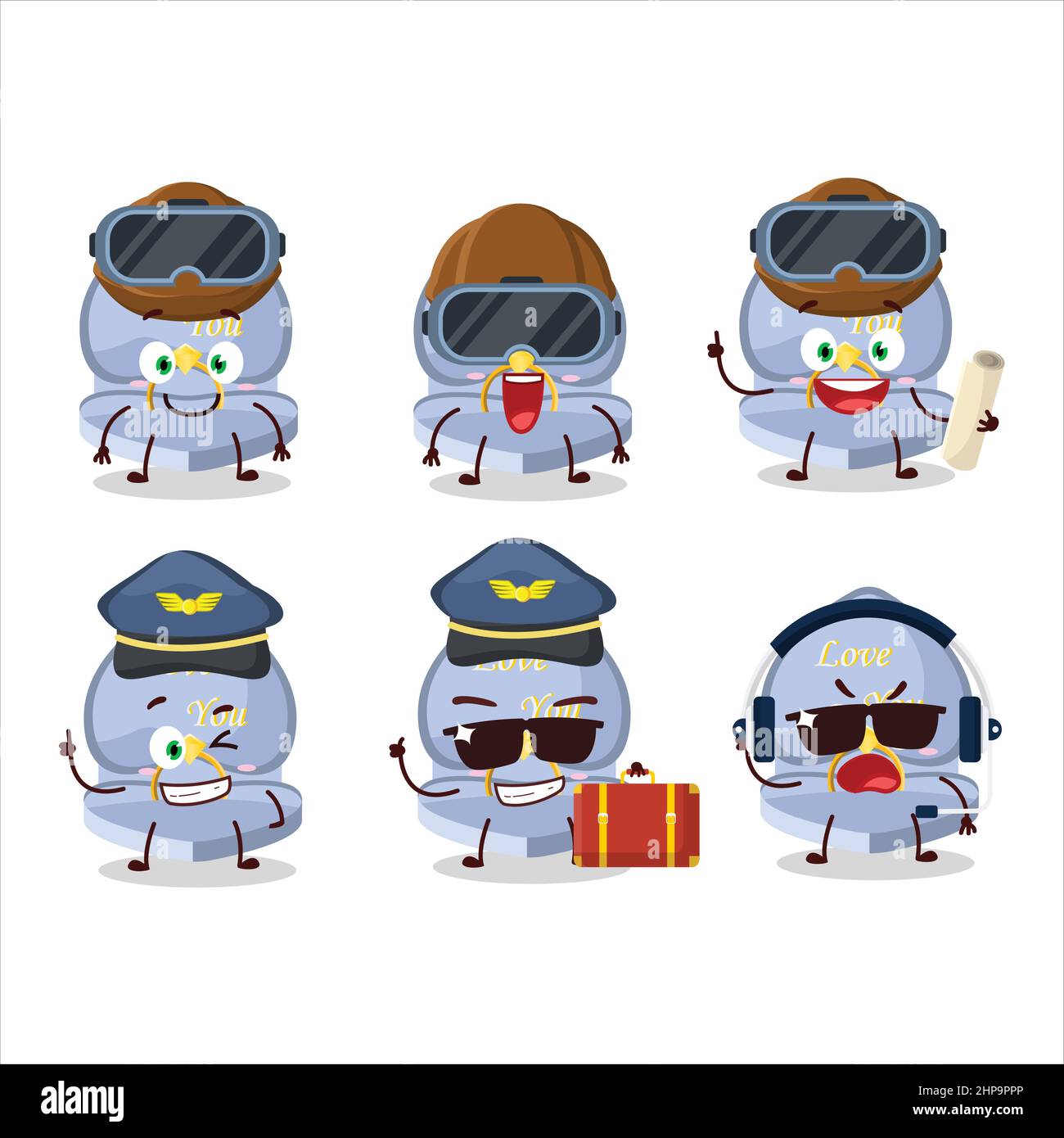 Pilot cartoon mascot blue love envelope with glasses. Vector illustration  Stock Vector Image & Art - Alamy