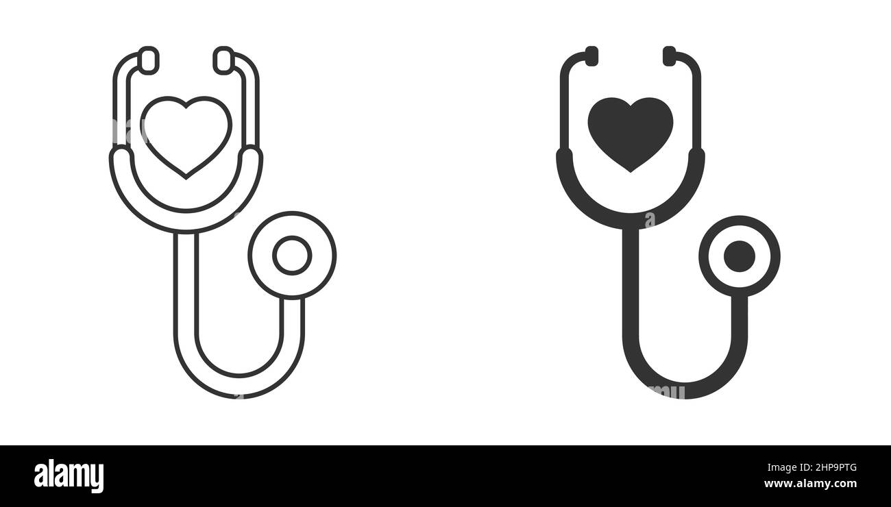 Premium Vector, Medical tool stethoscope isolated on white with heart  symbol