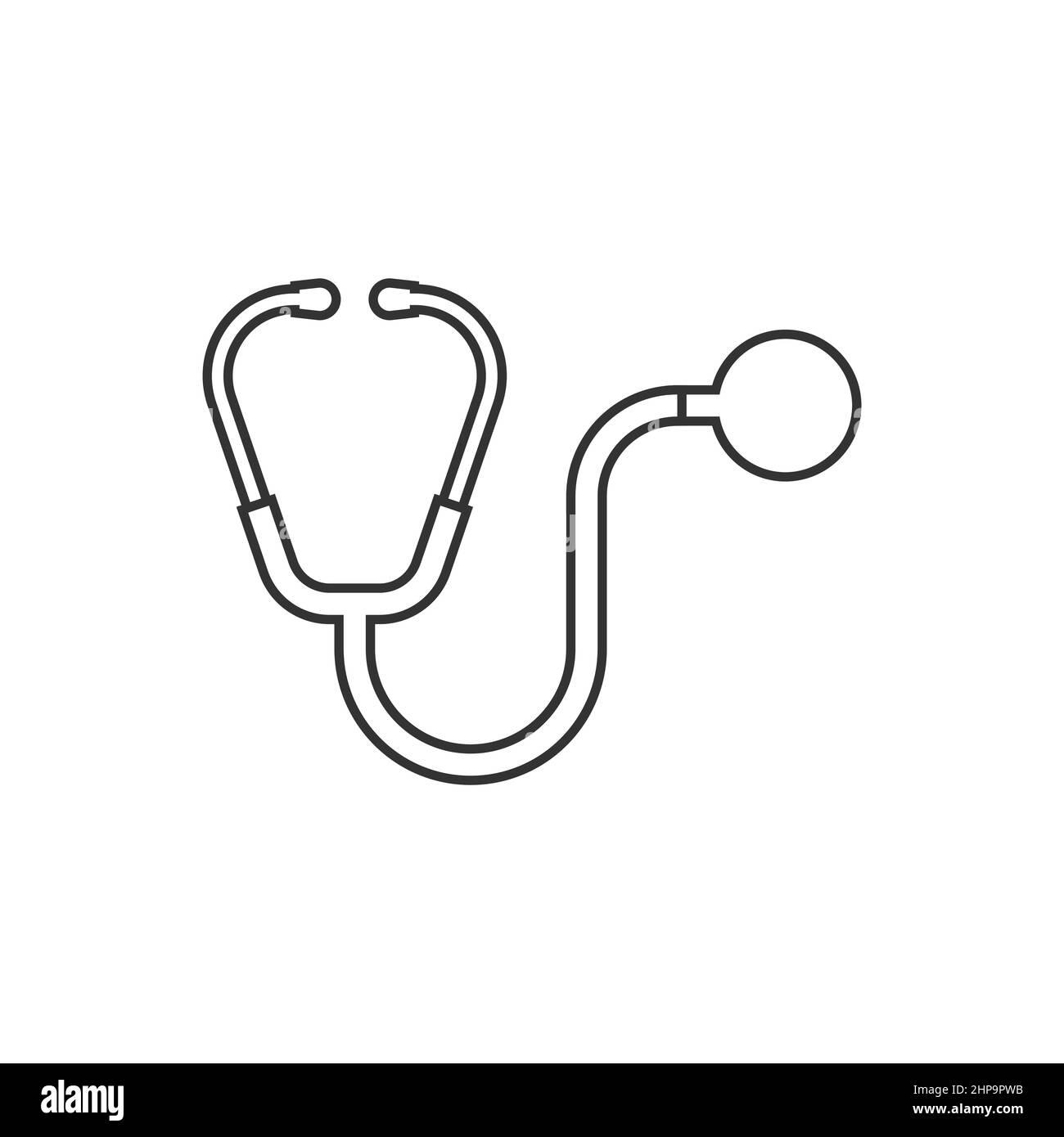 Stethoscope icon in flat style. Heart diagnostic vector illustration on ...