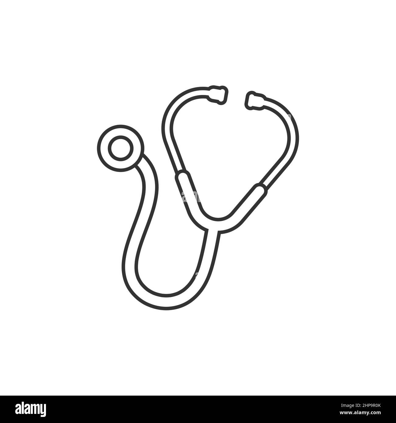 Stethoscope icon in flat style. Heart diagnostic vector illustration on ...