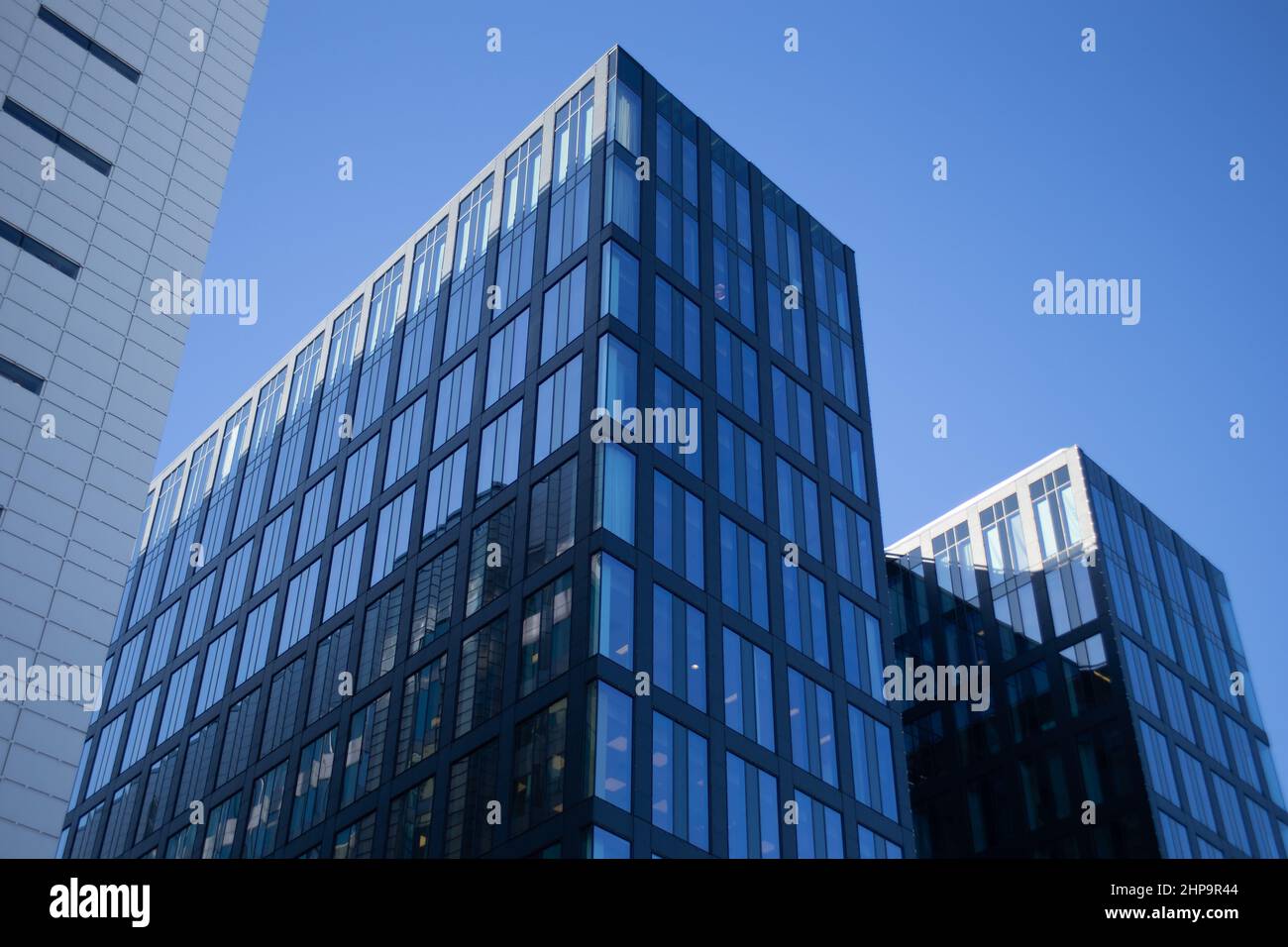 Modern office building with metal and glass facade outdoor Stock Photo ...