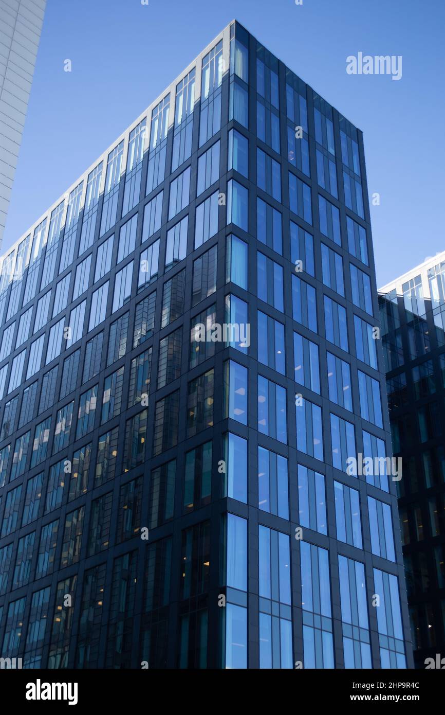 Modern office building with metal and glass facade outdoor Stock Photo ...
