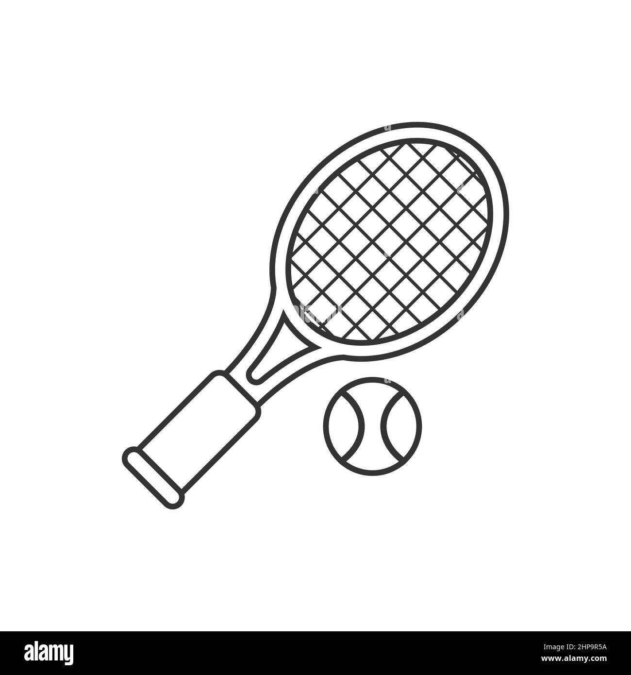 Tennis racket icon in flat style. Gaming racquet vector illustration on ...