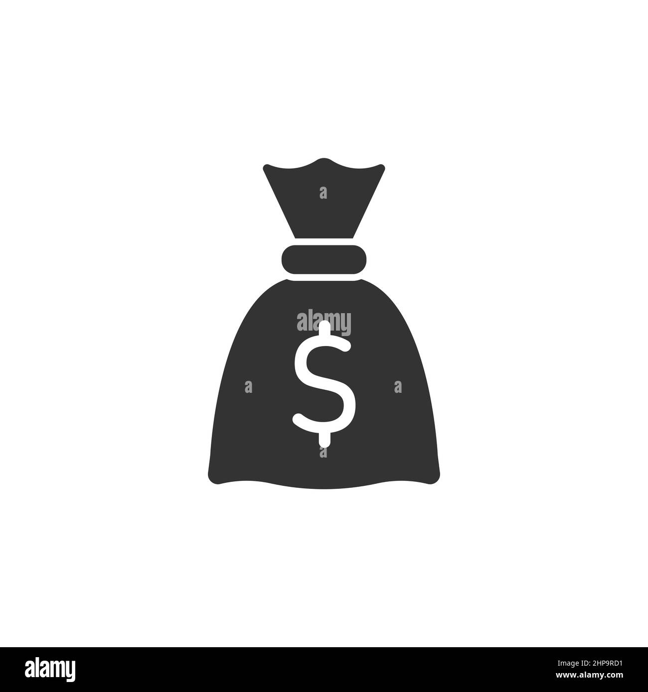 Money bag icon in flat style. Moneybag vector illustration on isolated ...
