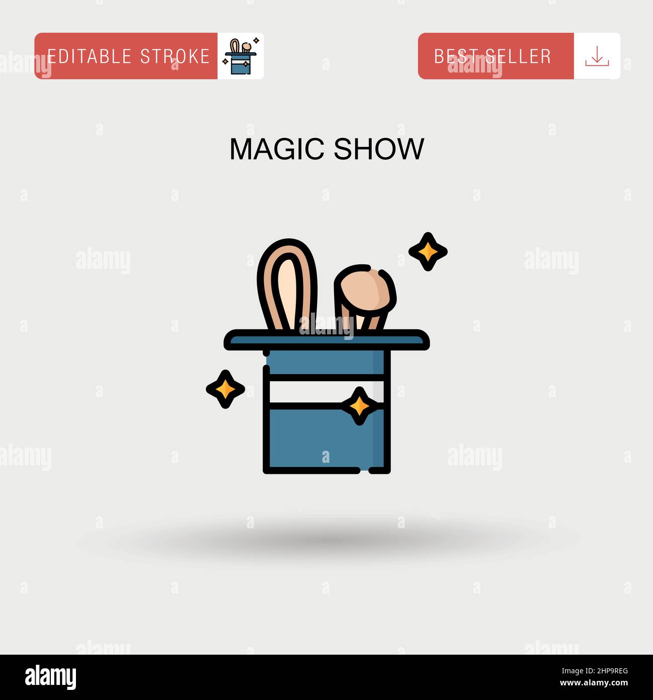 Magic show Simple vector icon. Stock Vector