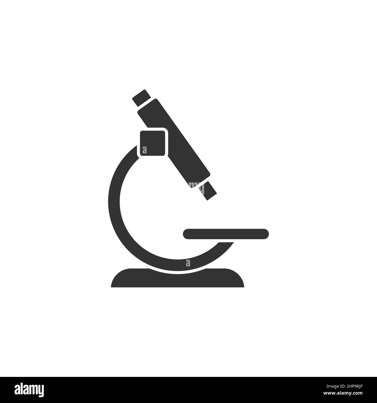 Microscope icon in flat style. Laboratory magnifier vector illustration ...
