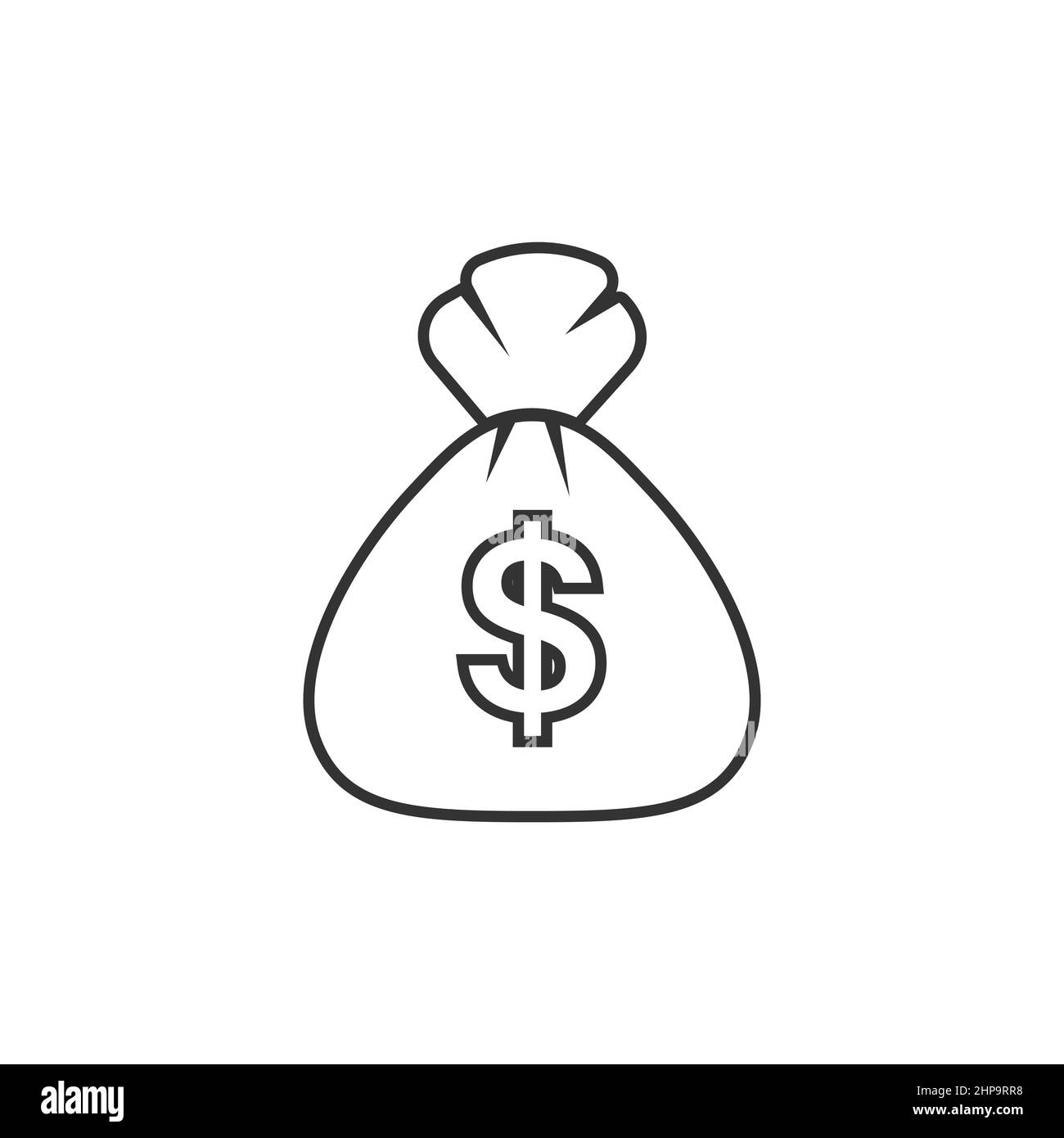 Money bag icon in flat style. Moneybag vector illustration on isolated ...