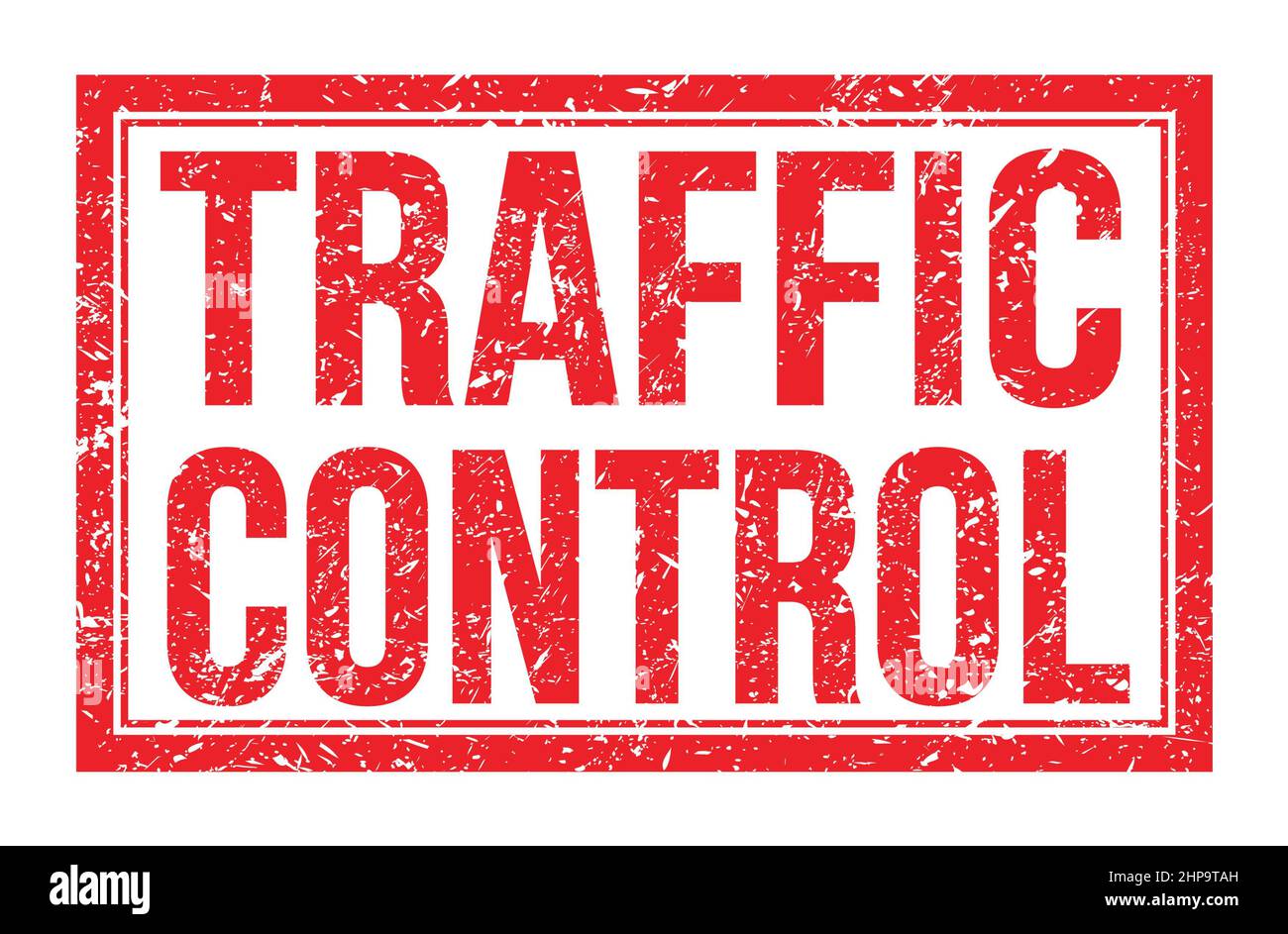 TRAFFIC CONTROL, words written on red rectangle stamp sign Stock Photo Alamy