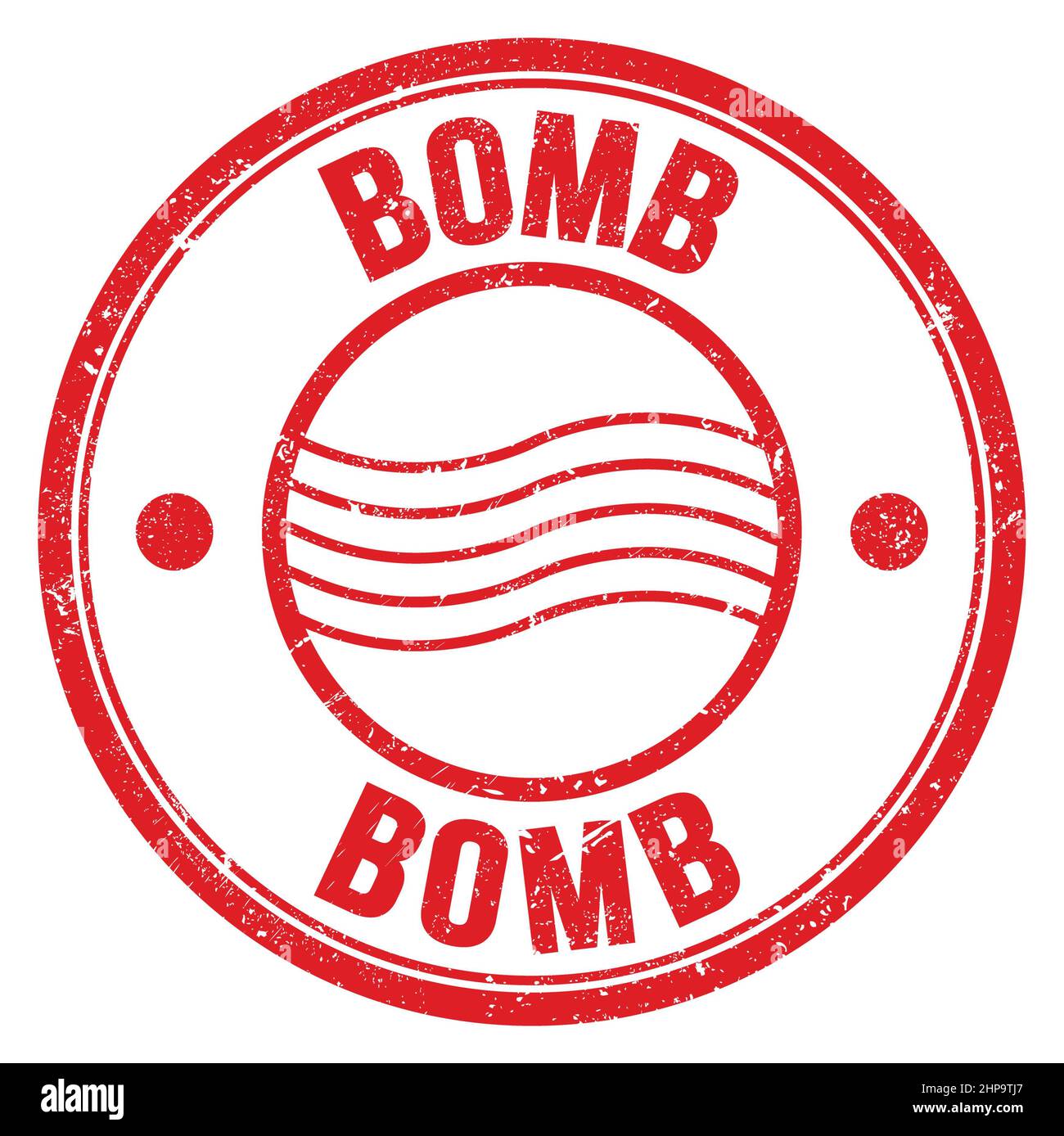BOMB word written on red round postal stamp sign Stock Photo Alamy