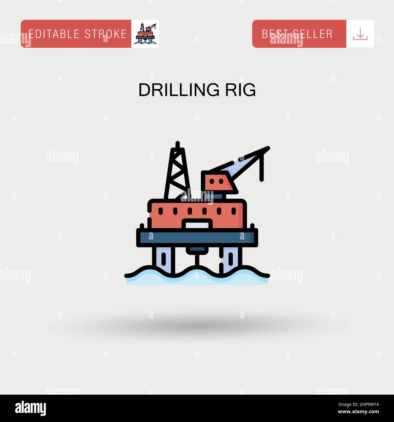 Drilling rig Simple vector icon. Stock Vector